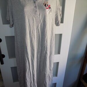 Dreams & Co Reindeer Frenchie Gray SS Nightgown Size 18/20 Women's NWOT